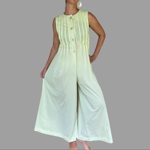 Vintage 70s Yellow Wide-Leg Jumpsuit